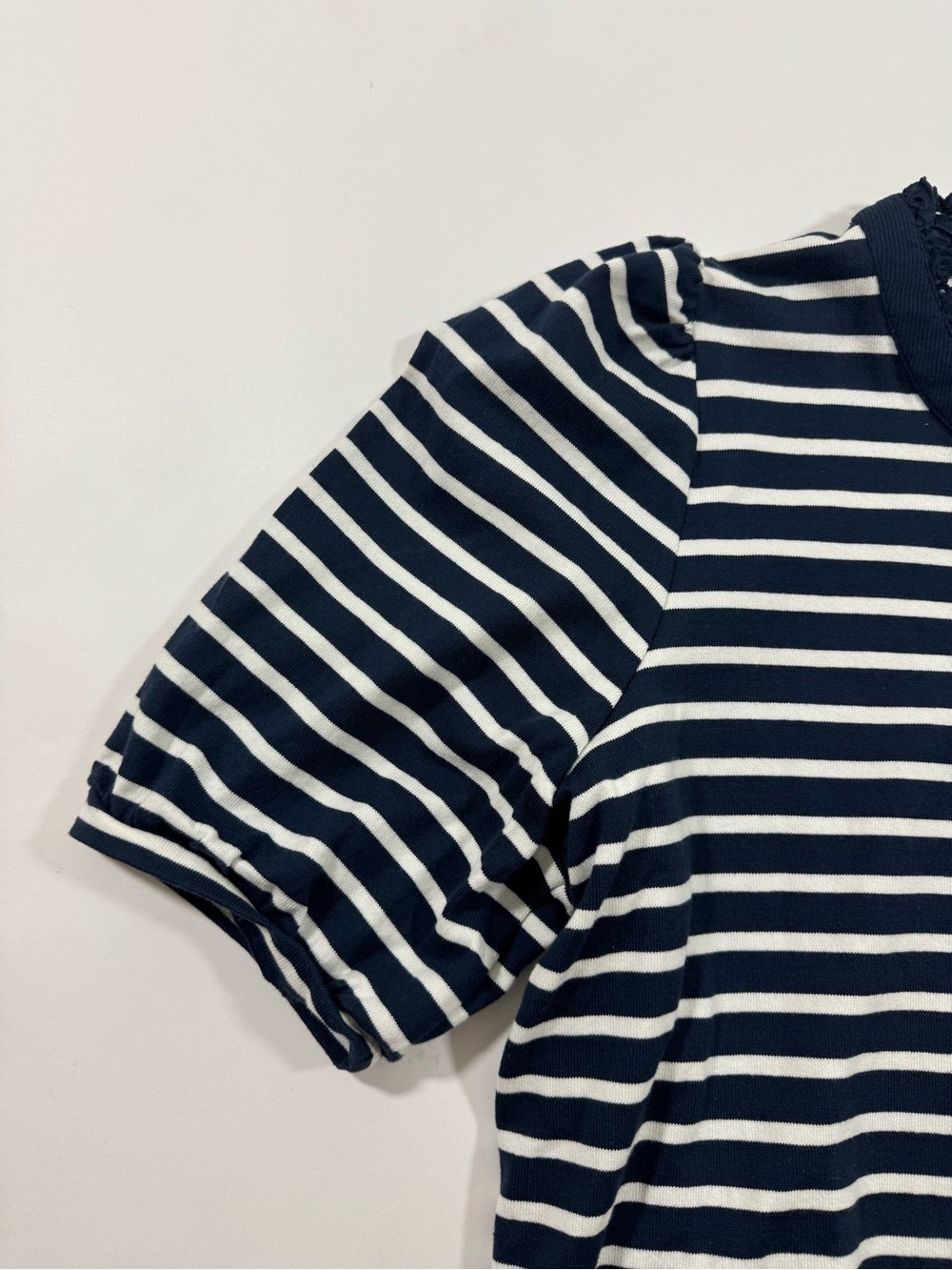 Boden Puff Sleeve Henley Top Preppy Nautical Stripe - Picture 4 of 8